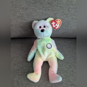RARE, VINTAGE 1999 Ty Benaie Baby: Birthday Bear "B.B. Bear"